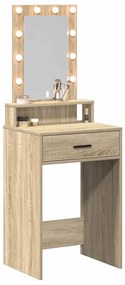 Mesa de Maquiagem com Luzes LED - Carvalho Sonoma - 50x41x140 cm