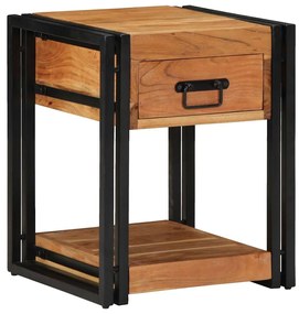 vidaXL Conjunto de 2 mesas de cabeceira 40x40x50 cm Madeira de acácia sólida