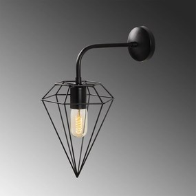 Candeeiro de Parede Elmas – Preto – 20 x 37 cm