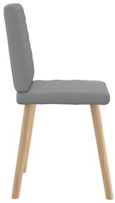 Cadeiras de jantar 4 pcs tecido cinzento-claro