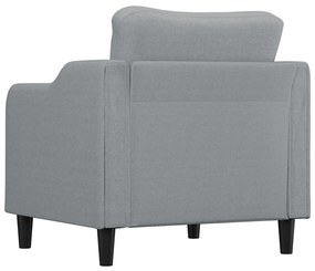 Poltrona tecido 60 cm cinzento-claro