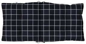 Almofadões cadeira encosto baixo 2 pcs oxford xadrez preto