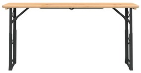 Mesa de cerveja dobrável 170x50x75/105 cm madeira abeto maciça
