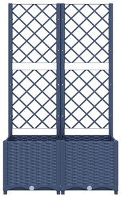 Vaso/floreira jardim c/ treliça 80x40x136 cm PP cinzento azul