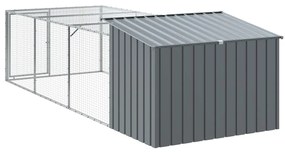 Casota p/ cães c/ parque 153x396x110 cm aço galvaniz. antracite