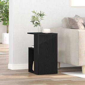 Mesa de Apoio vidaXL Preta de Carvalho 36x30x56 cm em Madeira Revestid
