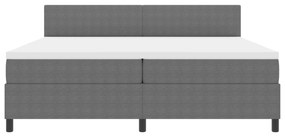 Cama Box da com Colchão Cinza 200x200 cm Tecido de Veludo Cotelê