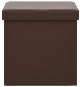 Banco de arrumação dobrável PVC castanho