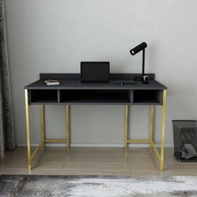 Secretária de Estudo Alma - Dourado e Antracite - 120x60x74,8 cm