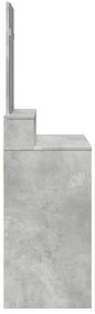 Toucador com espelho 80x41x144,5 cm cinzento cimento