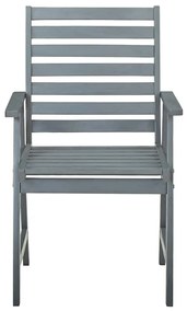 Cadeiras de jantar p/ jardim 3 pcs c/ almofadões acácia maciça