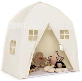 Tenda Infantil Princesa com Tapete Antiderrapante Janelas com fecho  para Uso Interno Externo 143 x 100 x 155 cm Bege