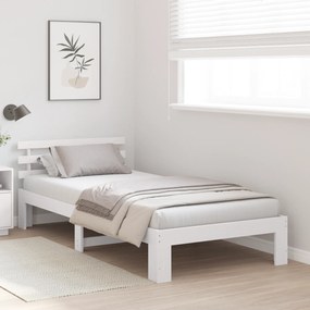Estrutura de Cama de Madeira Branca Madeira Solteiro Durável