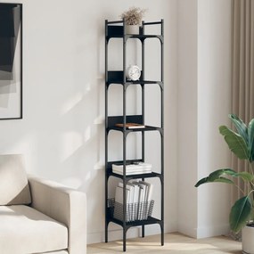 vidaXL Estante c/ 5 prateleiras 35x30x174 cm derivados madeira preto