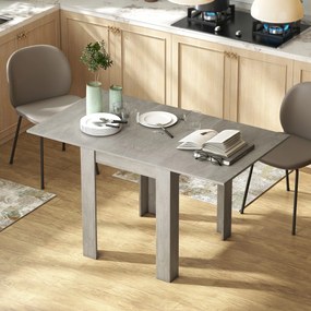 Mesa de Jantar Extensível Retangular, 140 x 80 x 77,5 cm, Para 4 a 6 Pessoas, Cinzenta