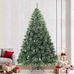 vidaXL Árvore de Natal Artificial Moderna Hasteada com Neve Flocada