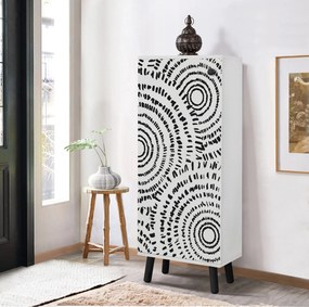 Sapateira Vegas – Branco/Preto – 50x135x38 cm