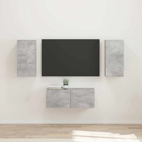 vidaXL Conjunto de móvel de TV 6 pcs Cinzento Madeira processada