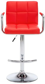 Bancos de bar 2 pcs couro artificial vermelho