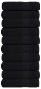vidaXL Toalhas de banho 10 pcs 100x150 cm 360 gsm 100% algodão preto