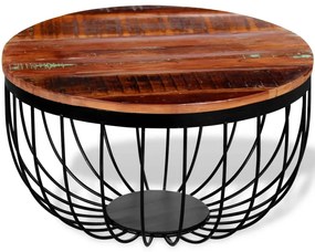 Mesa de centro em madeira reciclada maciça