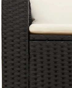 5 pcs conjunto sofás de jardim com almofadões acácia e vime PE