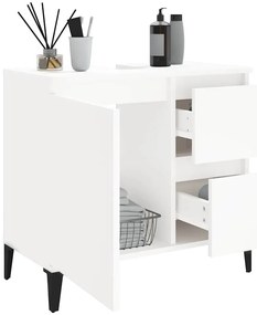 Armário de casa de banho 65x33x60cm derivados de madeira branco