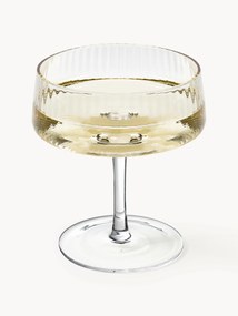 Handmade Grooved Structure Champagne Saucers Cami, Set of 4