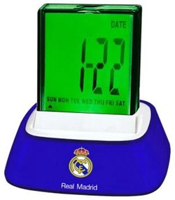 Relógio-Despertador Real Madrid C.F. Leve Som Azul Azul / Branco