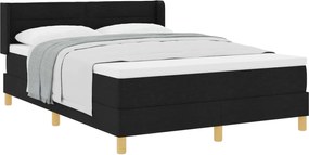 vidaXL Cama Box com colchão com cabeceira Preto 200 x 140 cm Poliéster