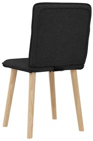 Cadeiras de jantar 2 pcs tecido preto