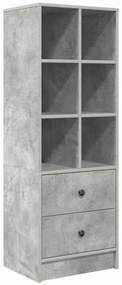 Mesa com Armazenamento Cinza Concreto Madeira Derivada