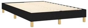 Cama box spring c/ colchão e LED 120x190 cm tecido preto