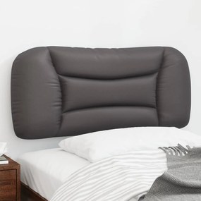vidaXL Almofadão de cabeceira 90 cm couro artificial cinzento