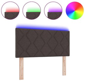 Cabeceira LED vidaXL Design Blocos de Diamante Castanho Escuro 100 cm
