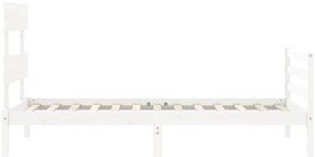 Estrutura de cama com cabeceira 90x200 cm madeira maciça