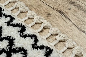 Tapete PROMO BERBER SAFI N9040 branco/preto Franjas berbere marroquino shaggy