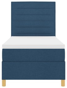 Cama com Box Spring Azul 90x200 cm Tecido