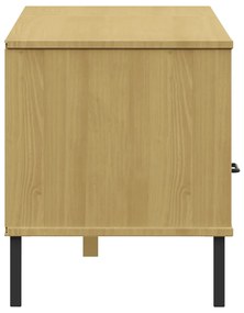 Móvel de TV c/ pernas de metal pinho maciço OSLO castanho