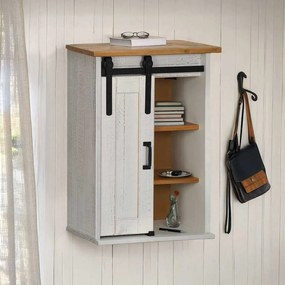 vidaXL Armário suspenso HALDEN com porta de correr 49x22,5x70 cm Pinho