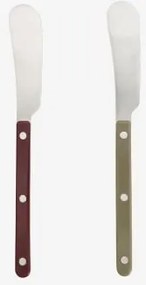 Set De 2 Facas Para Barrar Em Aço Inoxidável Tirvola Verde Oliva Intenso - Vermelho Bordô - Sklum