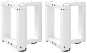 vidaXL Pés para mesa de centro em forma de T, 2 peças, branco, 30x25x(30-31) cm, aço