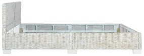 Estrutura de cama 180x200 cm vime genuíno cinzento