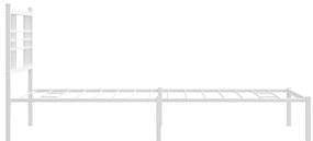 Estrutura de cama com cabeceira 90x190 cm metal branco