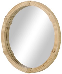 HOMCOM Espelho de Parede 78x78cm Espelho Decorativo de Madeira com 2 Ganchos Estilo Vintage para Sala de Estar Dormitório Sala de Jantar Entrada Madeira