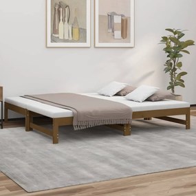 vidaXL Estrutura sofá-cama de puxar 2x(90x190)cm pinho maciço castanho