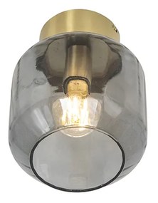 Candeeiro de teto inteligente latão com vidro fumê incl. Wifi A60 - Stiklo