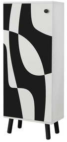 Armário de Sapatos Vegas – Branco/Preto – 50x135x38 cm