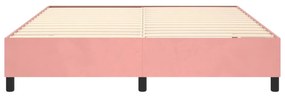 Estrutura de cama 160x200 cm veludo rosa
