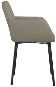 Conjunto de 2 Cadeiras Arkyn em Veludo - Cinzento Claro - Design Moder